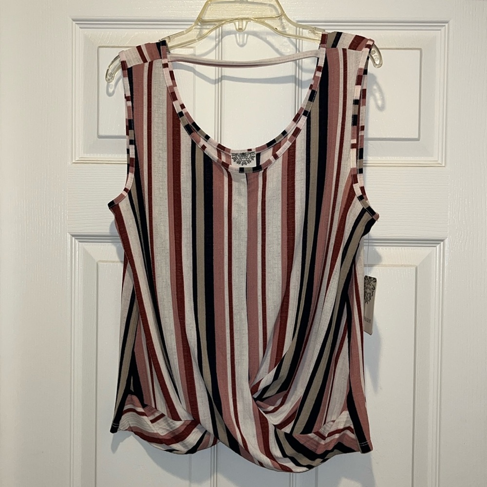Late August sleeveless multi-colored blouse